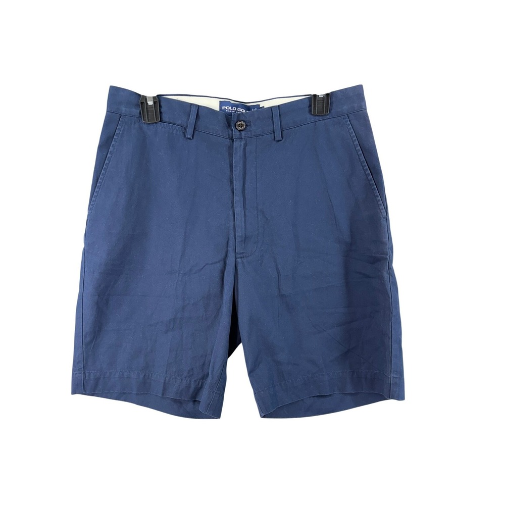 Polo Golf Ralph Lauren Chino Shorts Mens 32 Navy Blue Embroidered Crest Cotton